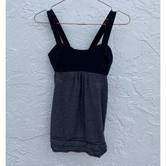 Lululemon Womens Sleeveless Athletic Workout Active Layered Tank Top Black Sz 4 - Picture 1 of 7